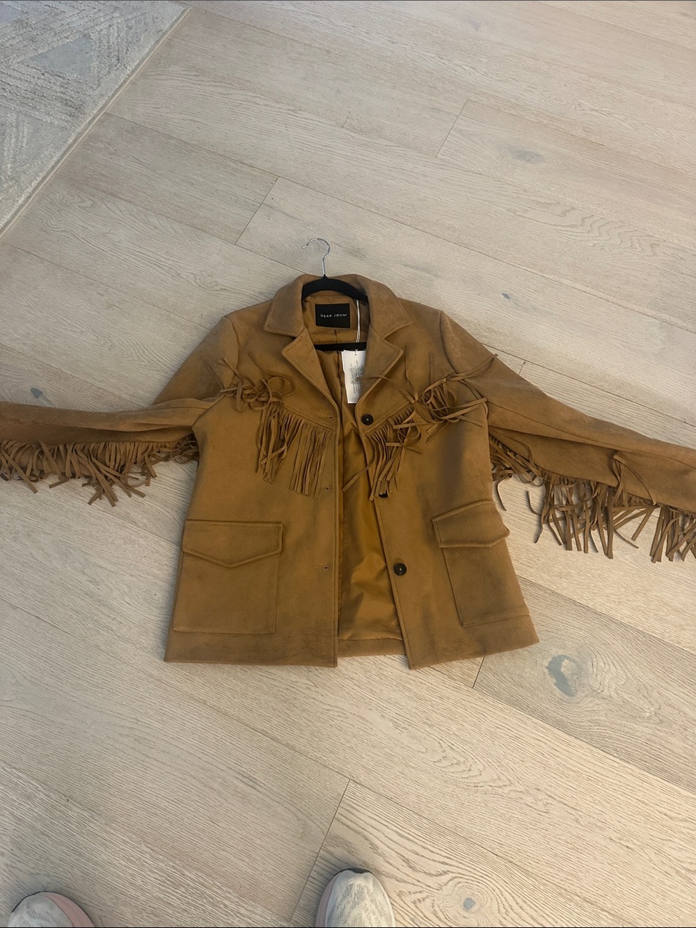 Fringe Suede Jacket - Camel Brown Dear John